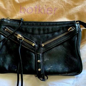 BOTKIER GENUINE LEATHER BLACK MOTO CLUTCH